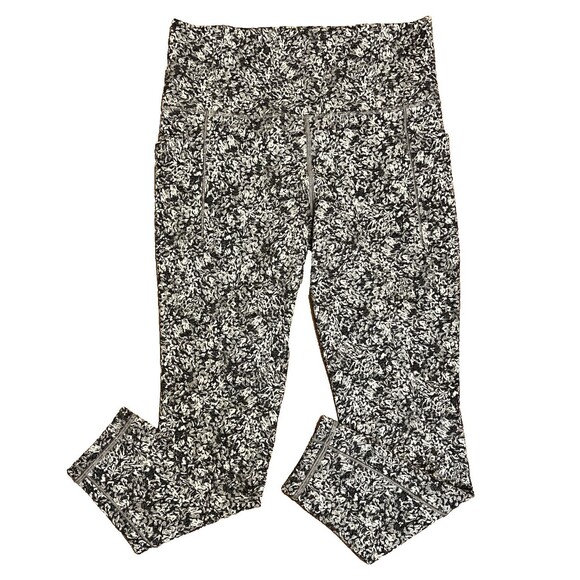 ATHLETA Moonflower Black Salutation Stash Pocket II 7/8 High Rise Tight Petite S - Picture 3 of 8